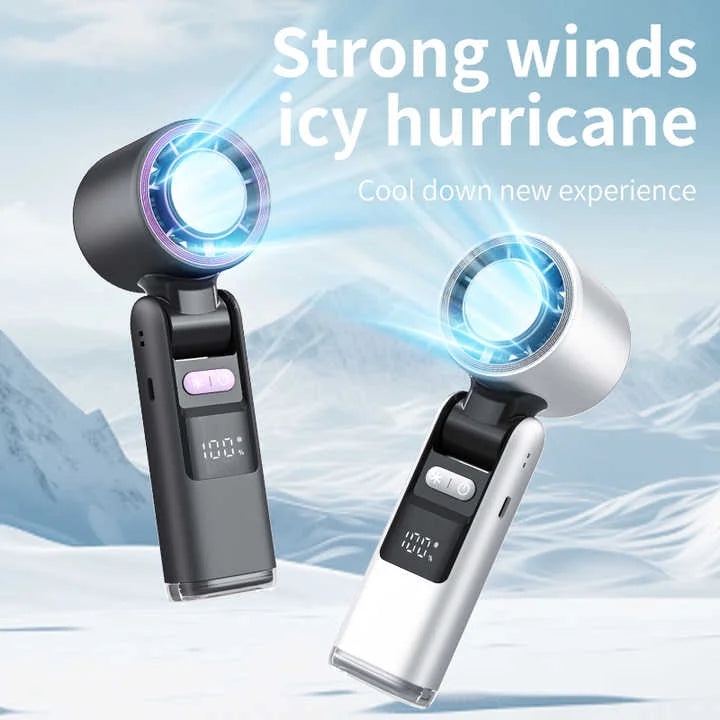 Black Portable Handheld High-Speed Cooling Fan - Perfect
