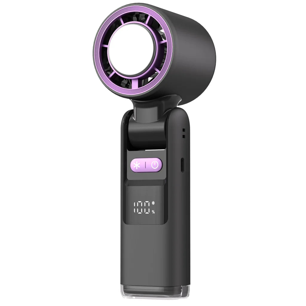 Black Portable Handheld High-Speed Cooling Fan - Perfect