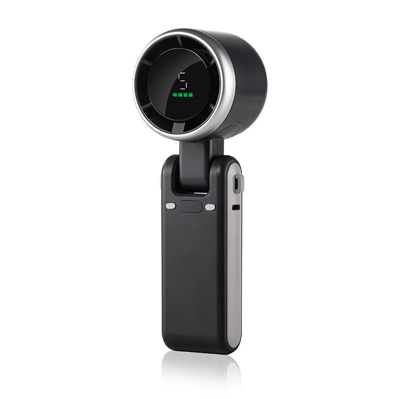 Black Portable Handheld Mini Fan - USB Rechargeable Desktop