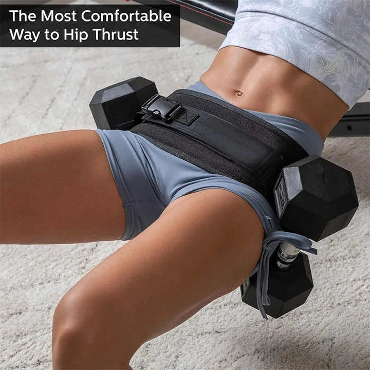 Black Portable Hip Thrust and Glute Training Belt