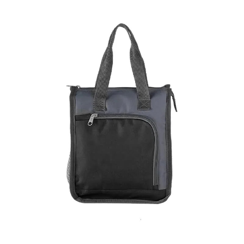 Black Portable Insulated Lunch Bag for Office Picnic