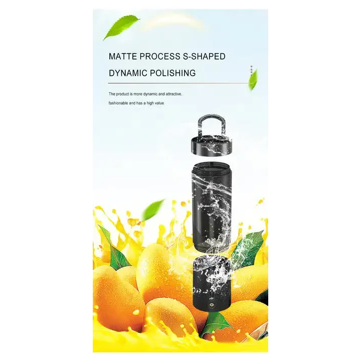 Black Portable Juicer - Magnetic Charging Fresh Juice