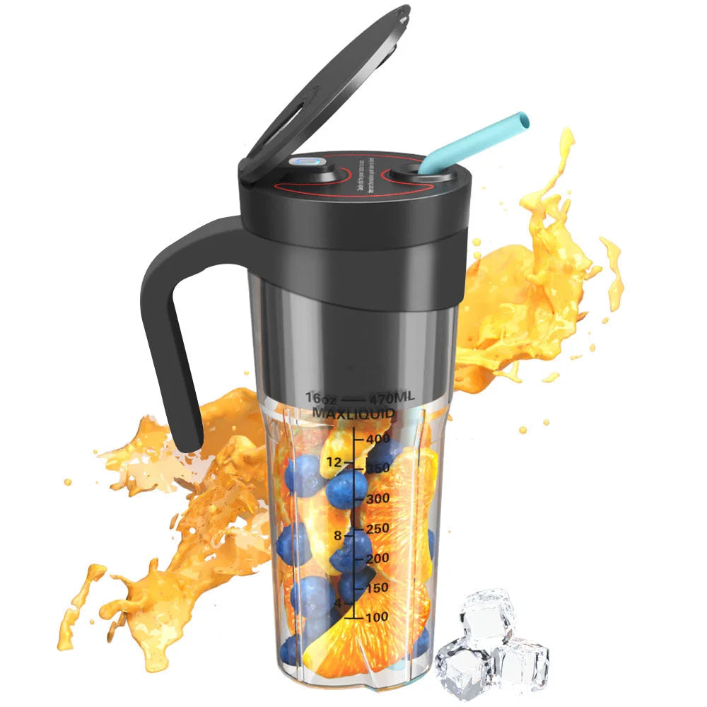 Black Portable Juicer - Rechargeable Outdoor Travel Juice