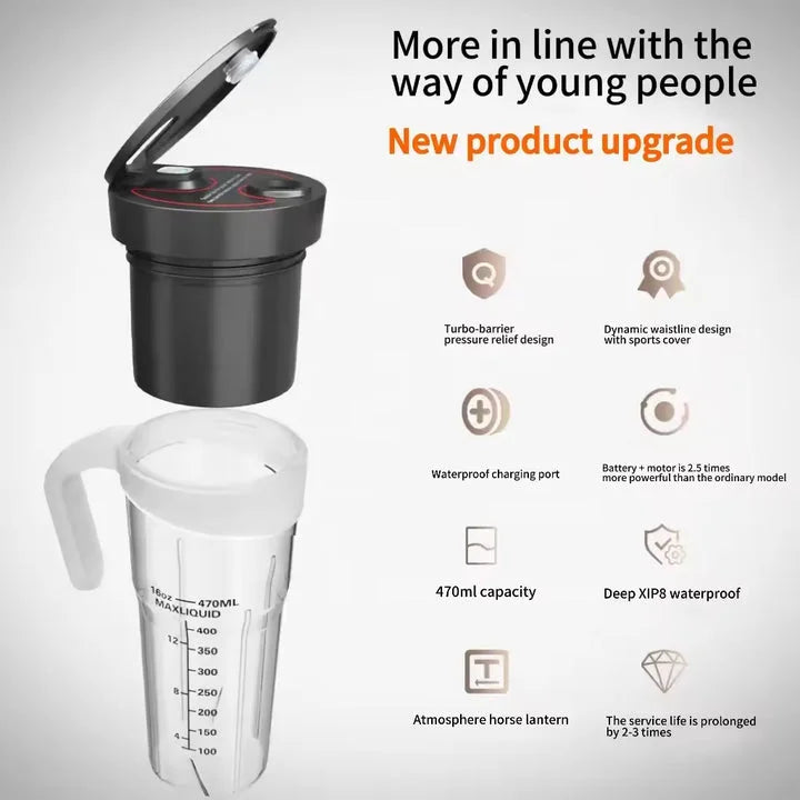 Black Portable Juicer - Rechargeable Outdoor Travel Juice