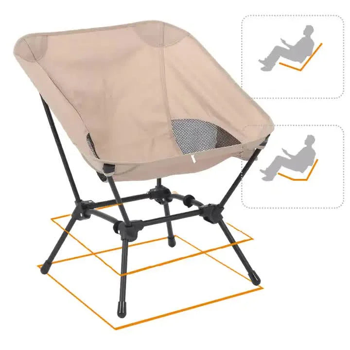 Black Portable Lightweight Folding Beach Chair - Compact