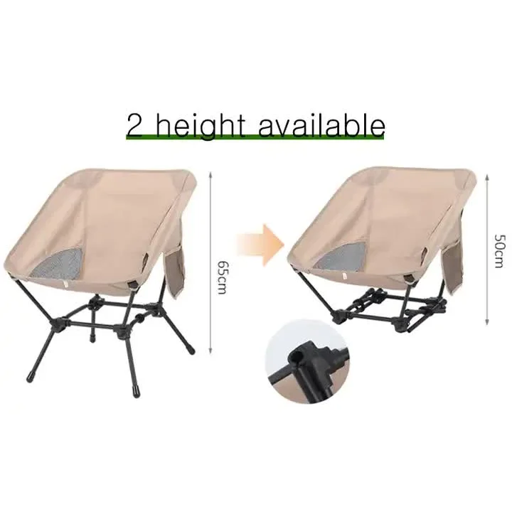 Black Portable Lightweight Folding Beach Chair - Compact