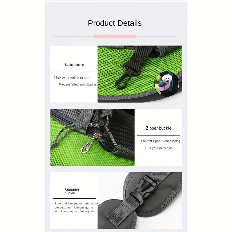 Black Portable Oxford Fabric Pet Carrier for Cats