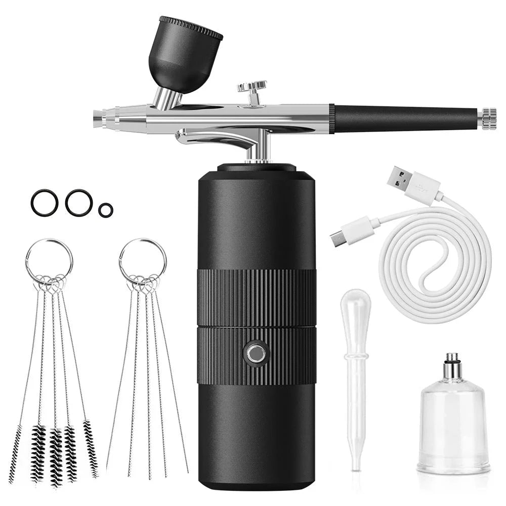 Black Portable Oxygen Infusion Nano Spray Facial Beauty