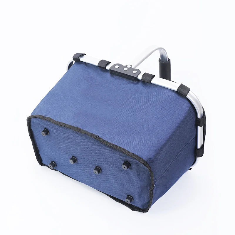 Black Portable Picnic Basket - Foldable Insulated Outdoor