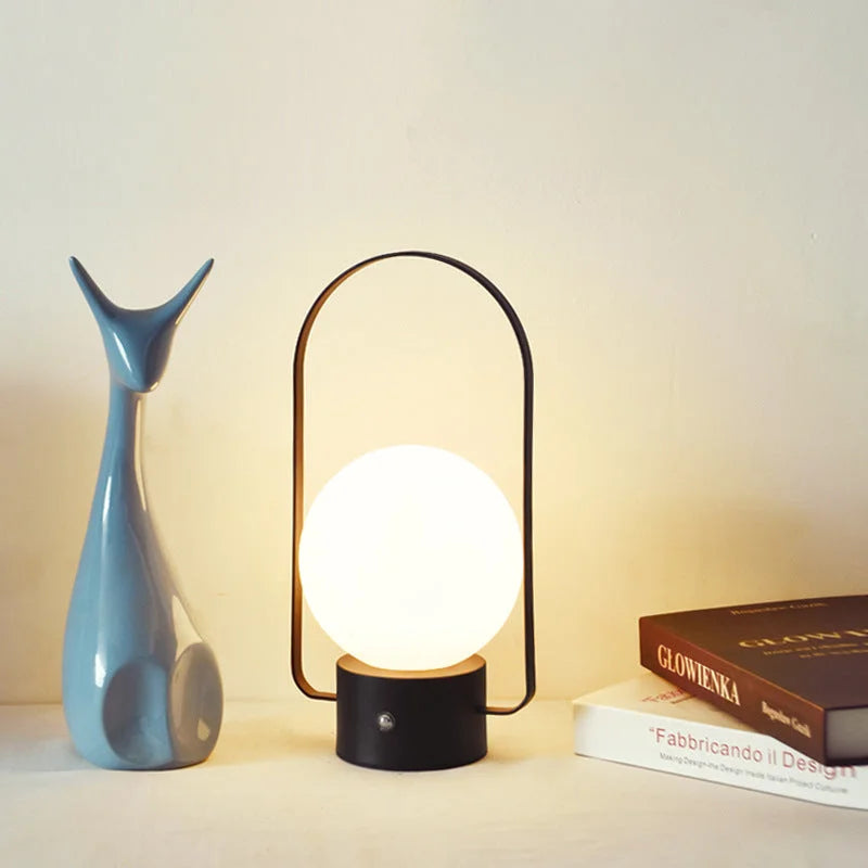 Black Portable Rechargeable LED Lantern Lamp - Touch