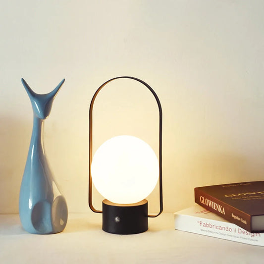 Black Portable Rechargeable LED Lantern Lamp - Touch