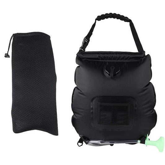 Black Portable Solar Camping Shower Bag Foldable 20L