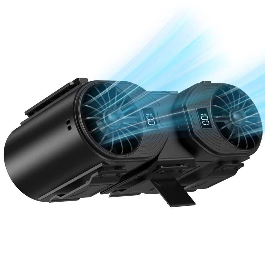 Black Portable Turbo Waist Fan with Digital Display