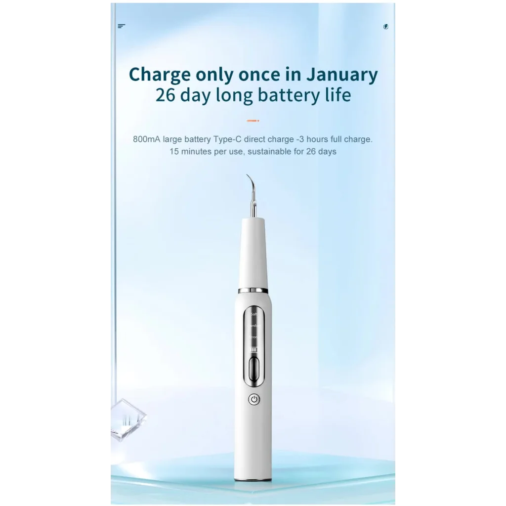 Black Portable Ultrasonic Dental Cleaner Home Use Plaque