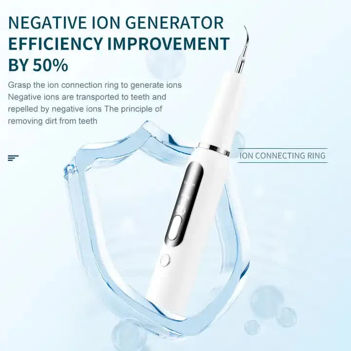 Black Portable Ultrasonic Dental Cleaner Home Use Plaque