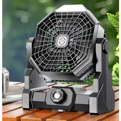 Black Portable USB Camping Fan with 7800mAh Battery
