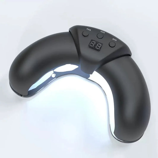 Black Portable UV LED Nail Lamp - Open Arch Dryer for Gel