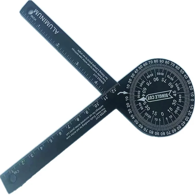 Black Precision 360-Degree Miter Saw Protractor - Aluminum