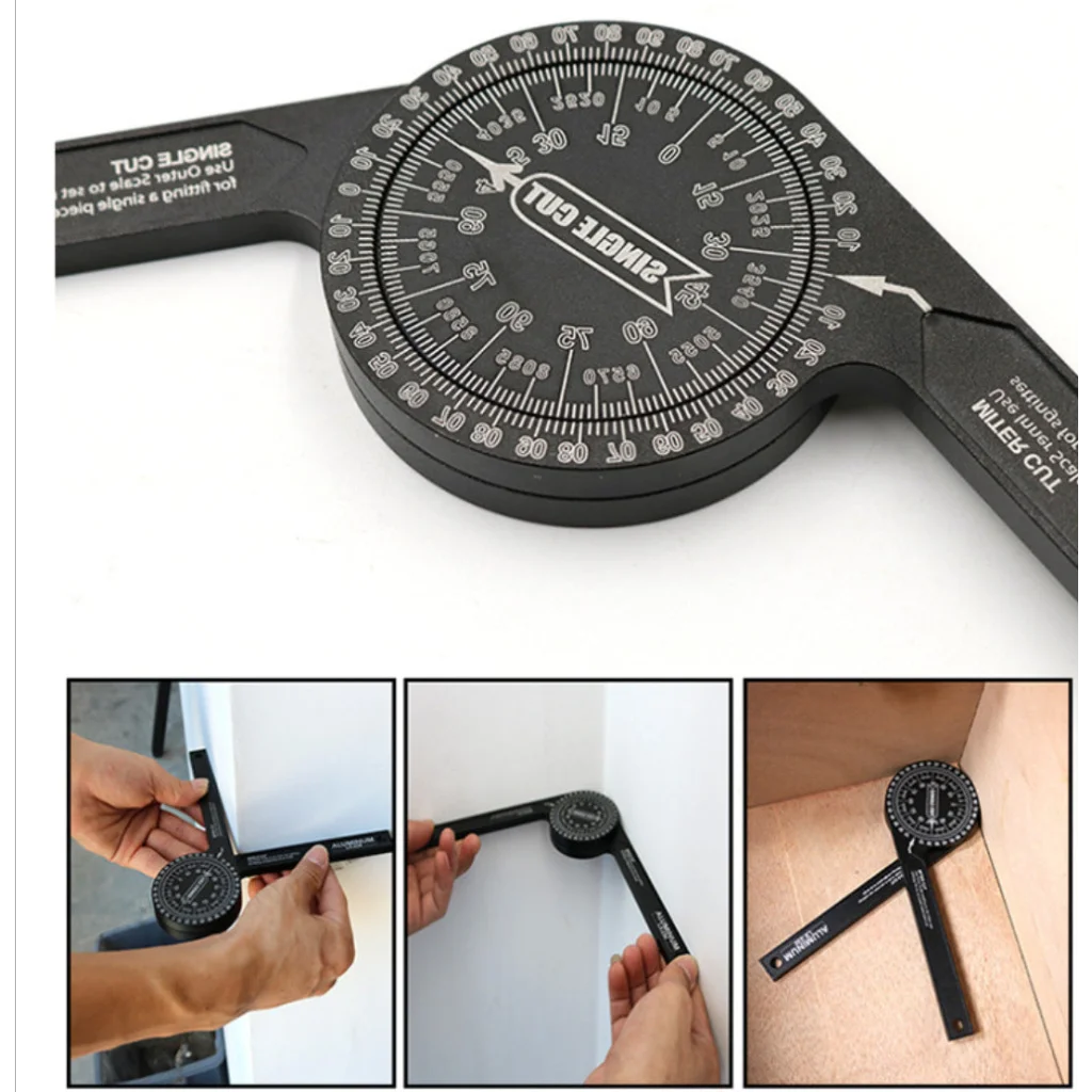 Black Precision 360-Degree Miter Saw Protractor - Aluminum
