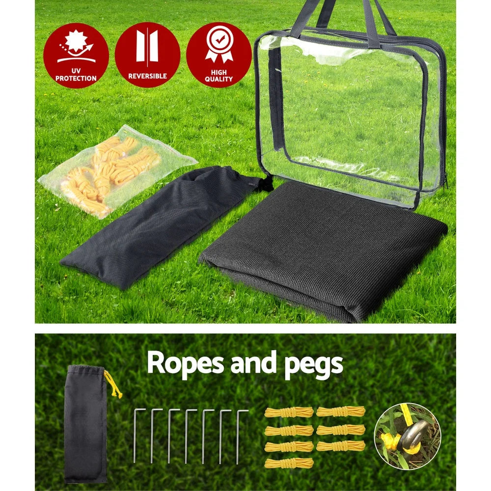 Black Privacy Screen Roll Out Sun Shade - 1.95 x 2.2M End