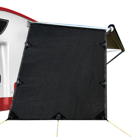Black 2m privacy screen roll with patio privacy screen and pull handle