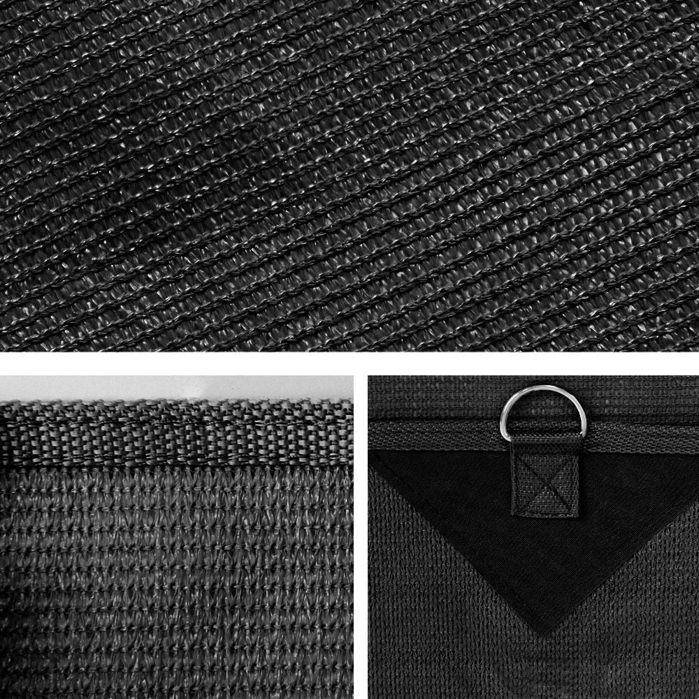 Black Privacy Screen Roll Out Sun Shade - 1.95 x 2.2M End