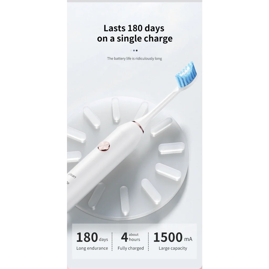 Black Professional Sonic Toothbrush for Adults - 5 Modes