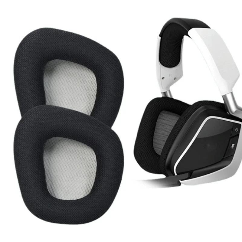 Black Protein Leather Earpads For Corsair Void Pro Elite - Set Of 2-1915198114625622020