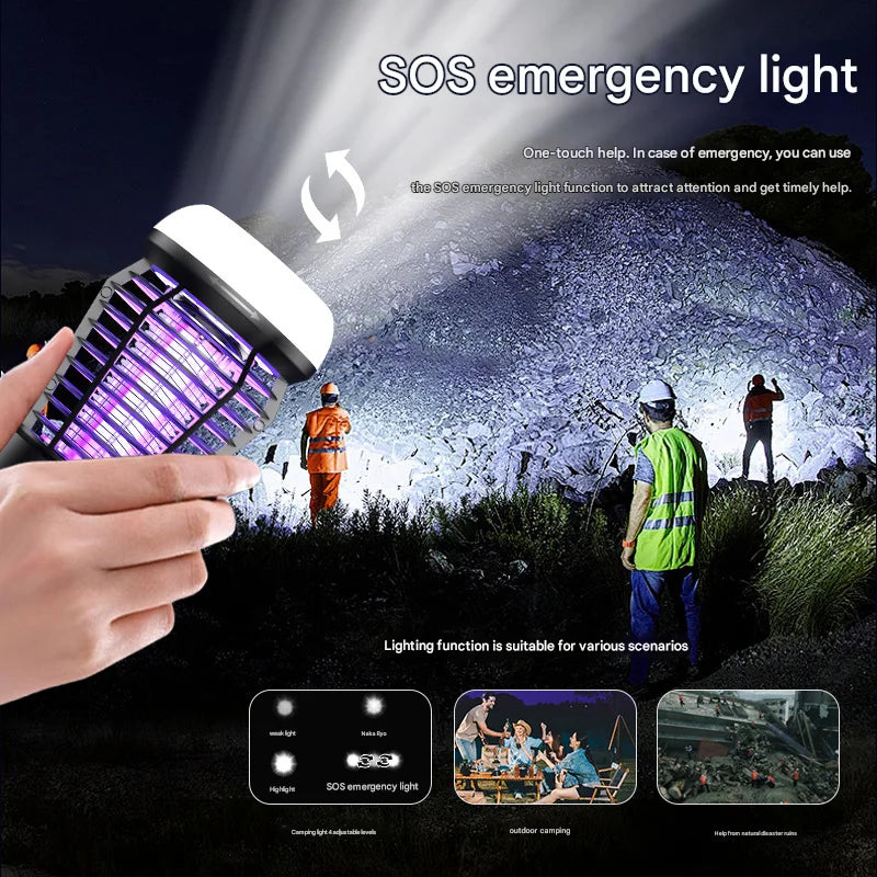 Black Rechargeable 3-in-1 Bug Zapper Lantern