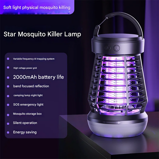 Black Rechargeable 3 in 1 Bug Zapper Lantern