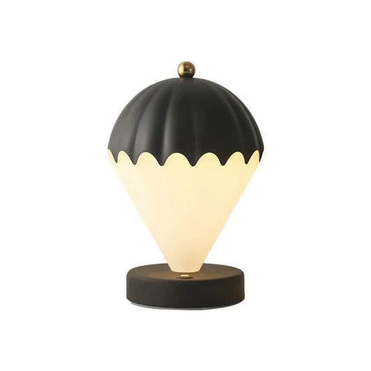 Black Rechargeable Hot Air Balloon LED Touch Lamp - 3-Color