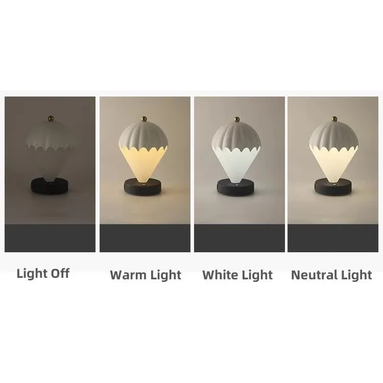 Black Rechargeable Hot Air Balloon LED Touch Lamp - 3-Color