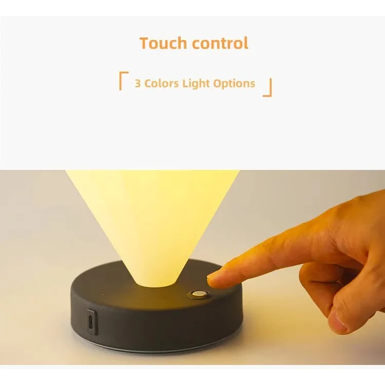 Black Rechargeable Hot Air Balloon LED Touch Lamp - 3-Color