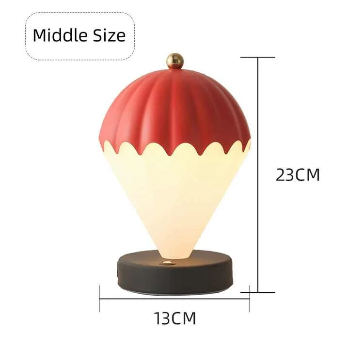 Black Rechargeable Hot Air Balloon LED Touch Lamp - 3-Color