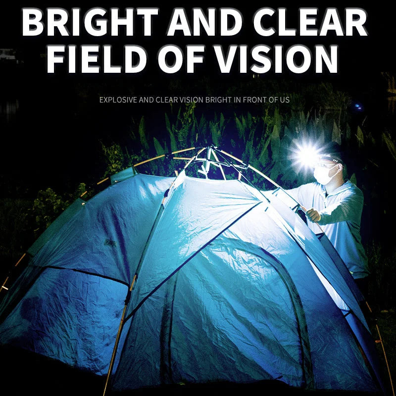 Black Rechargeable LED Headlight - Cap Light Long Lasting