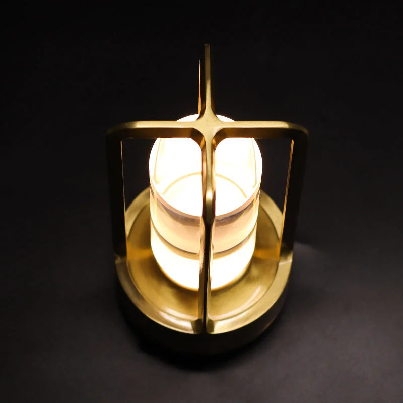 Black Rechargeable Table Lamp - Touch Dimming 3-Color LED