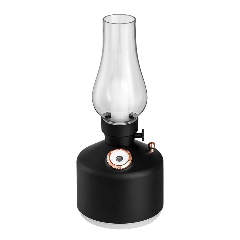Black Retro Kerosene Lamp Humidifier - Rechargeable Cool
