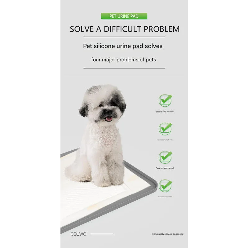 Black Reusable Silicone Pet Pee Pad Holder - Non-Slip