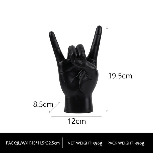 Black Right Hand Resin Rock and Roll Hand Figurine
