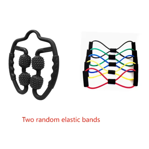 Black Set of 2 Foam Roller Ring Leg Massagers with 2