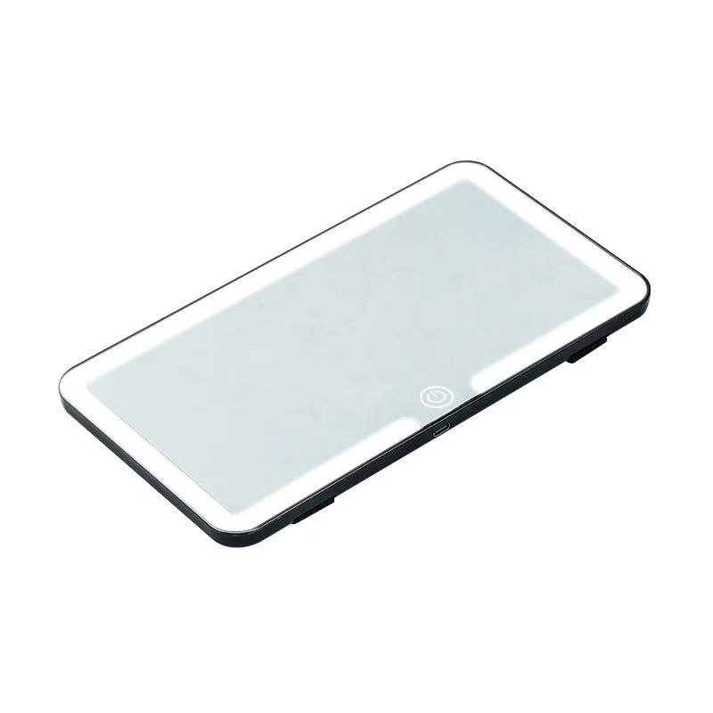 Black Single button Car Sun Visor Makeup Mirror with LED
