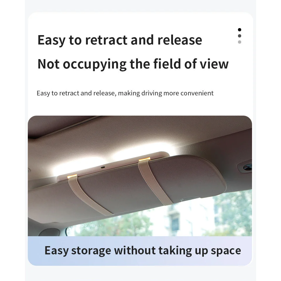 Black Single button Car Sun Visor Makeup Mirror with LED