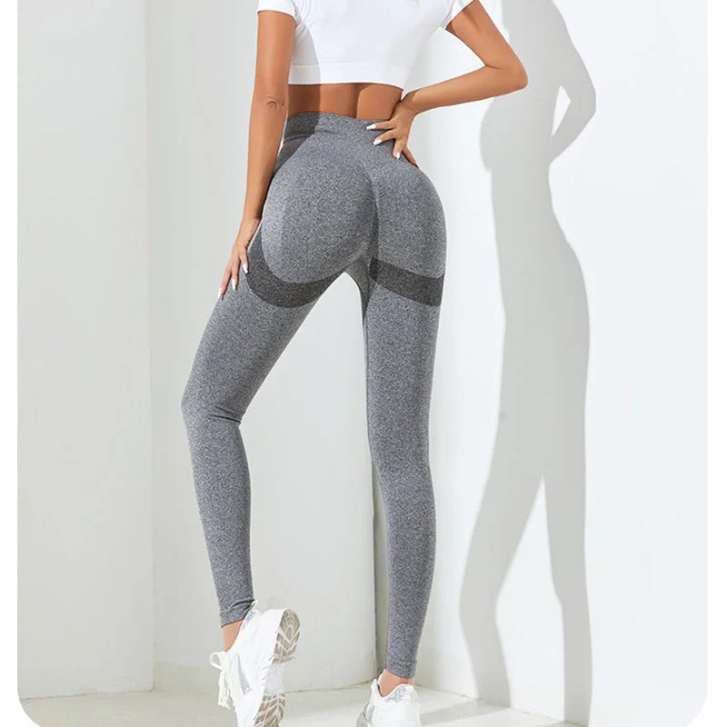 Black Size XL High-Waisted Butt-Lifting Seamless Yoga