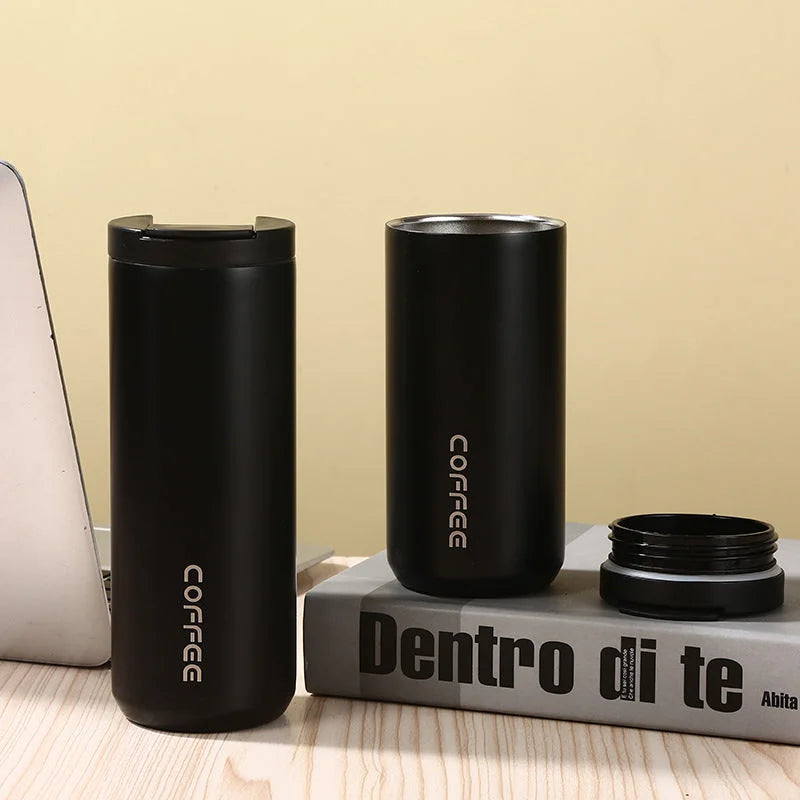 Black Sleek Insulated Stainless Steel Coffee
