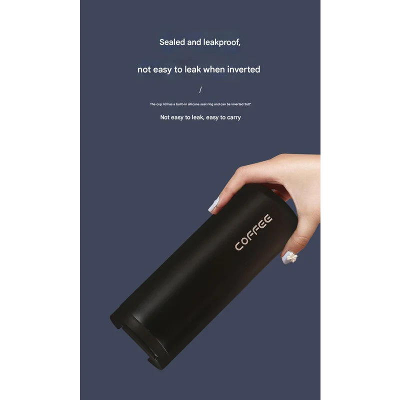 Black Sleek Insulated Stainless Steel Coffee Tumbler Set
