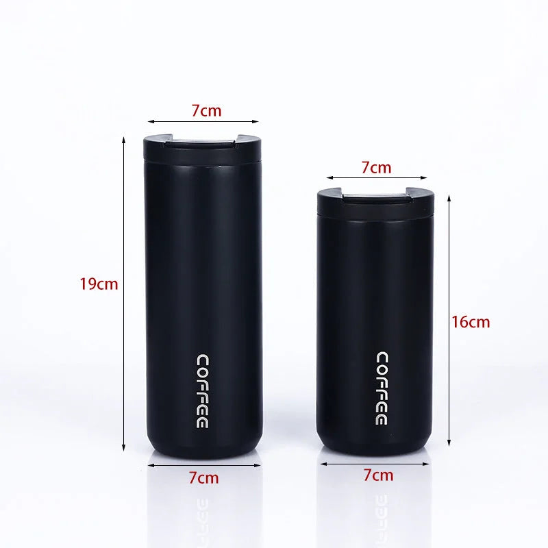Black Sleek Insulated Stainless Steel Coffee Tumbler Set