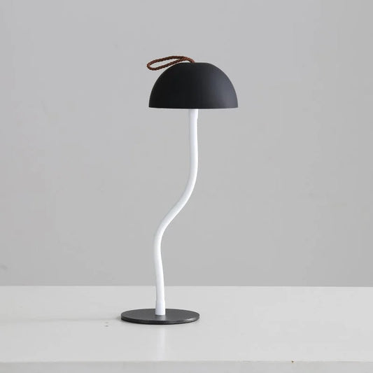 Black Sleek Minimalist LED Mushroom Table Lamp