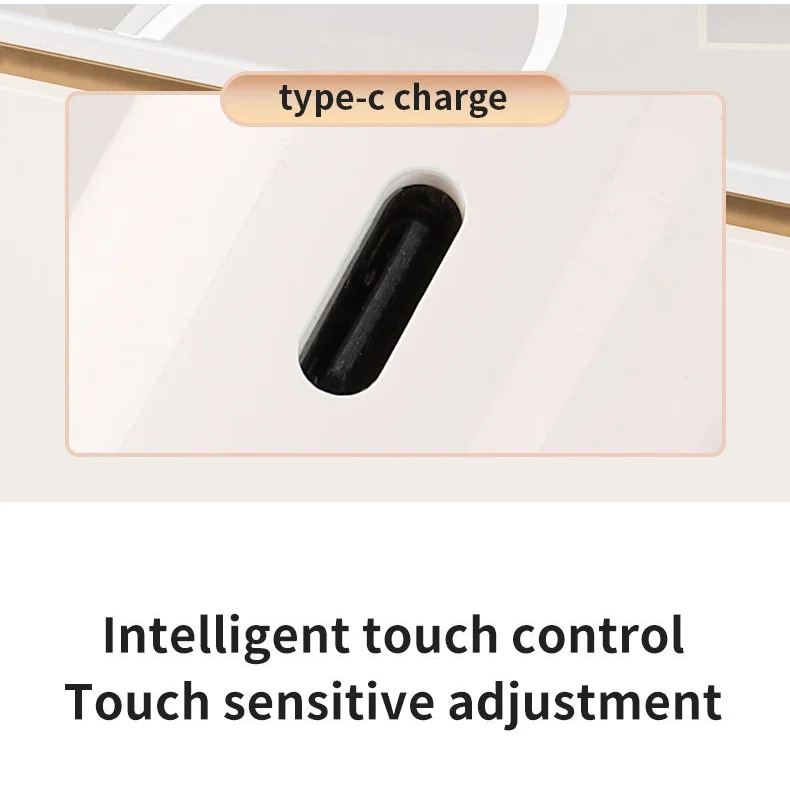 Black Small Round Foldable LED Makeup Mirror - 18.5cm