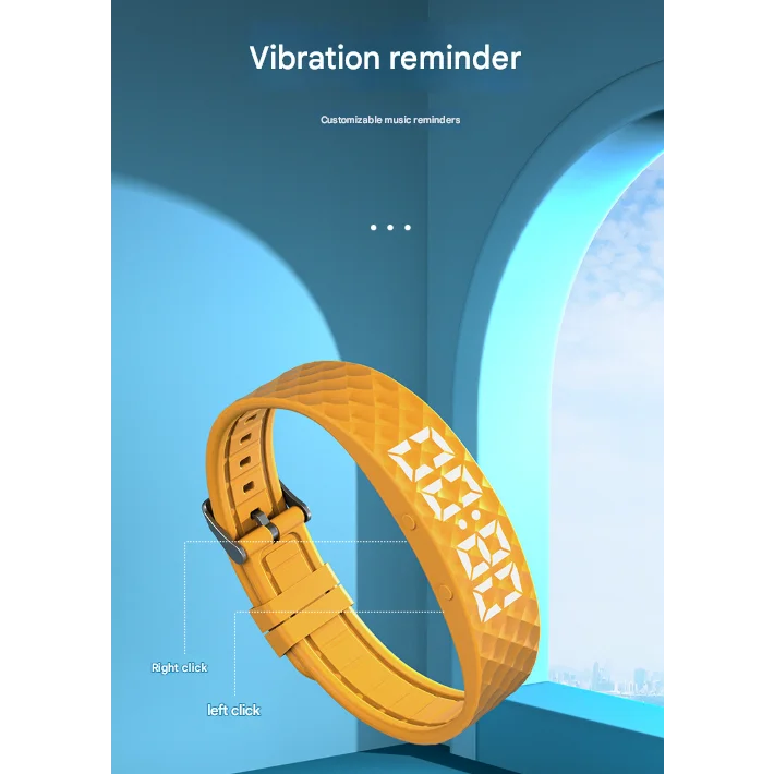 Black Smart Vibrating Alarm Watch