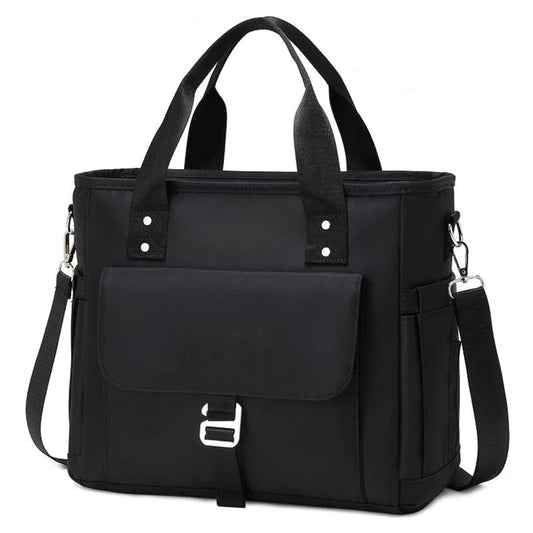 Black Spacious Insulated Lunch Bag - Wide Open Design